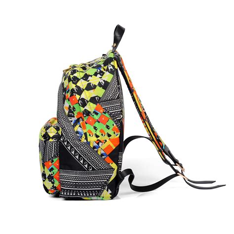 versus versace backpack multicolor with pin|versace shirt.